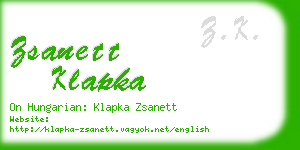 zsanett klapka business card